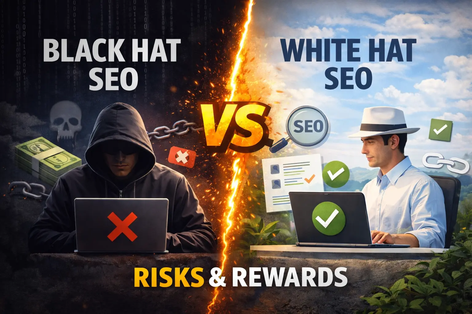You are currently viewing Black Hat vs White Hat SEO: Complete Guide to Risks and Rewards